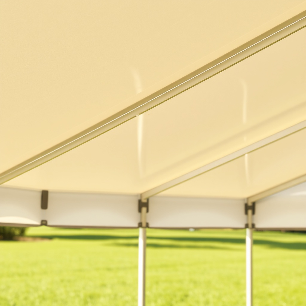 <clean photorealistic photo of a Solarplastik Eurofit tente with visible polycarbonate pan